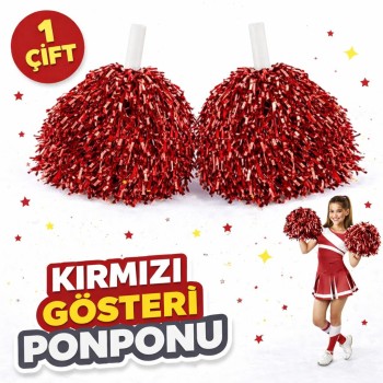 1 Çift Kırmızı Okul Gösteri Ponponları Ekstra Dolgun 1 Çift Kırmızı Okul Gösteri Ponponları Ekstra Dolgun
