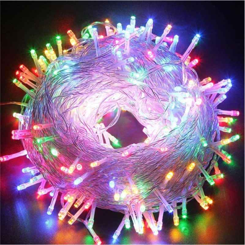 10m 100 Led Boncuk Lamba RGB Işık Şeffaf kablo 10m 100 Led Boncuk Lamba RGB Işık Şeffaf kablo