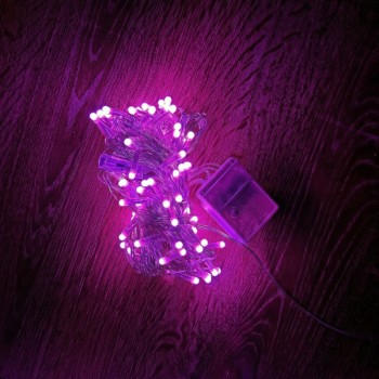 10m 100 Led Damla Uçlu Pembe Işık Şeffaf Kablo 10m 100 Led Damla Uçlu Pembe Işık Şeffaf Kablo
