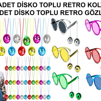 12 Parça Renkli Disko Toplu Retro Parti Seti – 6 Kolye + 6 Gözlük 12 Parça Renkli Disko Toplu Retro Parti Seti – 6 Kolye + 6 Gözlük