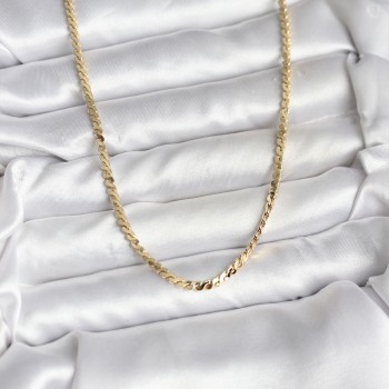 14K Gold Renk Kaplama Ezme Yılan Zincir Model CM Kadın Kolye 14K Gold Renk Kaplama Ezme Yılan Zincir Model CM Kadın Kolye