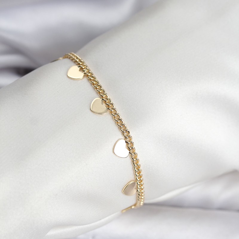 14K Gold Renk Kaplama Kalpli Model CM Kadın Bileklik 14K Gold Renk Kaplama Kalpli Model CM Kadın Bileklik