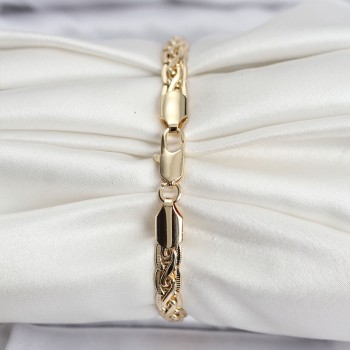 14K Gold Renk Kaplama Lazer Zincir Model CM Kadın Bileklik 14K Gold Renk Kaplama Lazer Zincir Model CM Kadın Bileklik