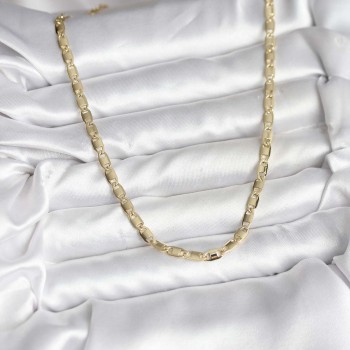 14K Gold Renk Kaplama Plaka Ezme Model Zincirli CM Kadın Kolye 14K Gold Renk Kaplama Plaka Ezme Model Zincirli CM Kadın Kolye