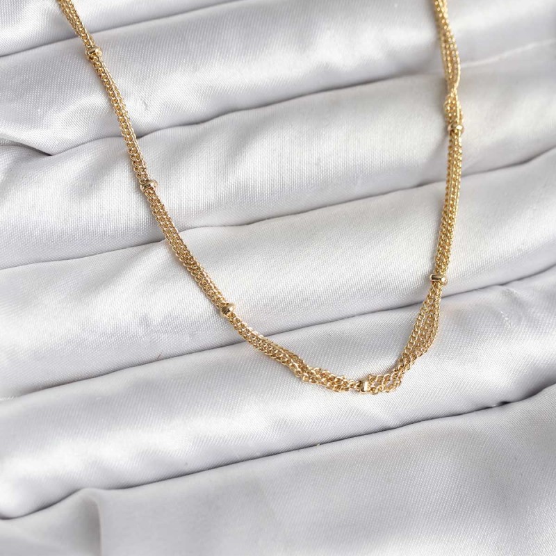 14K Gold Renk Kaplama Topçuk Zincirli Model CM Kadın Kolye 14K Gold Renk Kaplama Topçuk Zincirli Model CM Kadın Kolye