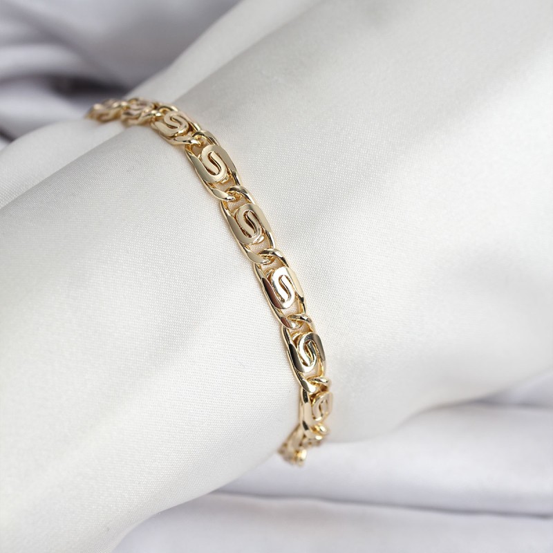 14K Gold Renk Kaplama Zincir Model CM Kadın Bileklik 14K Gold Renk Kaplama Zincir Model CM Kadın Bileklik