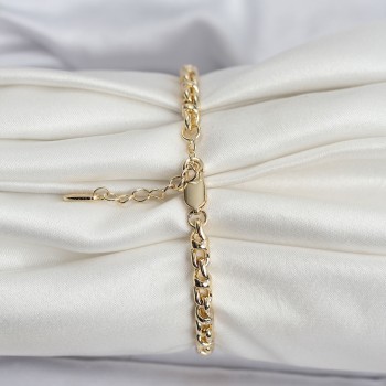 14K Gold Renk Kaplama Zincir Model Kadın CM Bileklik 14K Gold Renk Kaplama Zincir Model Kadın CM Bileklik