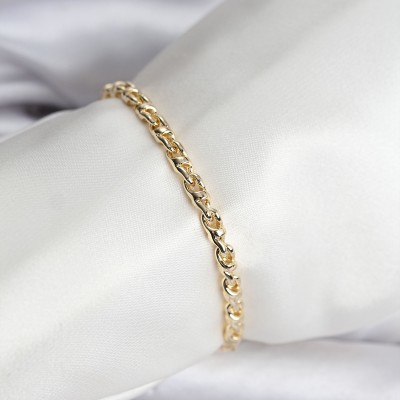 14K Gold Renk Kaplama Zincir Model Kadın CM Bileklik 14K Gold Renk Kaplama Zincir Model Kadın CM Bileklik