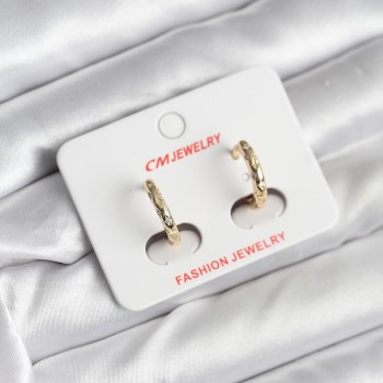 14K Gold Renk Kaplama Zirkon Taşlı Halka Model CM Kadın Küpe 14K Gold Renk Kaplama Zirkon Taşlı Halka Model CM Kadın Küpe