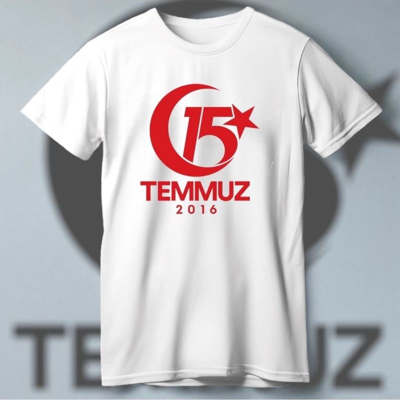 15 Temmuz Demokrasi ve Milli Birlik 2016 Anma Baskılı Bisiklet Yaka T-shirt - Beyaz 15 Temmuz Demokrasi ve Milli Birlik 2016 Anma Baskılı Bisiklet Yaka T-shirt - Beyaz