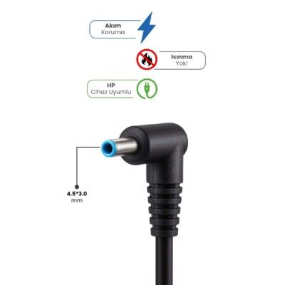 19.5V 4.62A 4.5 * 3.0mm 90W HP İçin Laptop Adaptör 19.5V 4.62A 4.5 * 3.0mm 90W HP İçin Laptop Adaptör