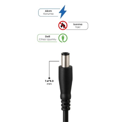 19.5V 4.62A 7.4 * 5.0mm 90W DELL İçin Laptop Adaptör 19.5V 4.62A 7.4 * 5.0mm 90W DELL İçin Laptop Adaptör