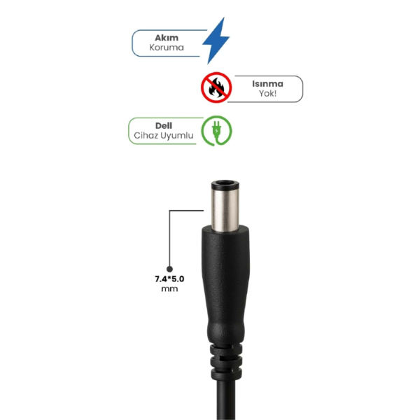 19.5V 4.62A 7.4 * 5.0mm 90W DELL İçin Laptop Adaptör 19.5V 4.62A 7.4 * 5.0mm 90W DELL İçin Laptop Adaptör