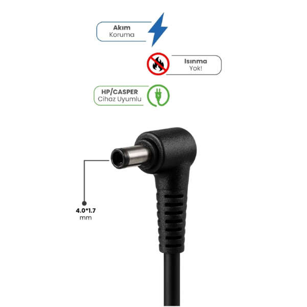 19V 4.74A 4.0 * 1.7mm 90W HP / CASPER İçin Laptop Adaptör