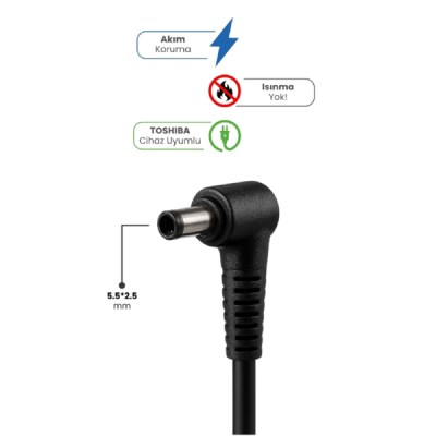 19V 4.74A 5.5 * 2.5mm 90W TOSHIBA İçin Laptop Adaptör 19V 4.74A 5.5 * 2.5mm 90W TOSHIBA İçin Laptop Adaptör