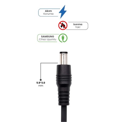 19V 4.74A 5.5 * 3.0mm 90W SAMSUNG İçin Laptop Adaptör 19V 4.74A 5.5 * 3.0mm 90W SAMSUNG İçin Laptop Adaptör
