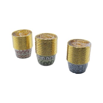 20'li Muffin Kek Kapsülü Seti - Kağıt - Gold - Folyolu 20'li Muffin Kek Kapsülü Seti - Kağıt - Gold - Folyolu