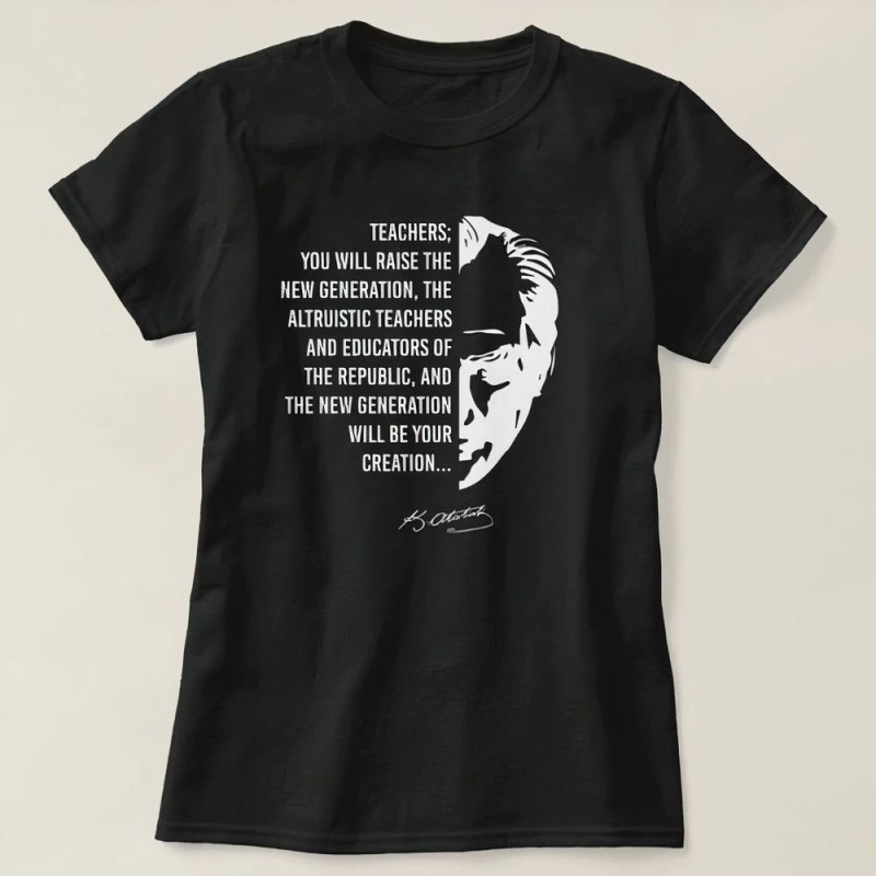 24 Kasım Öğretmenler Günü Temalı Baskılı Bisiklet Yaka T-shirt - Siyah 24 Kasım Öğretmenler Günü Temalı Baskılı Bisiklet Yaka T-shirt - Siyah