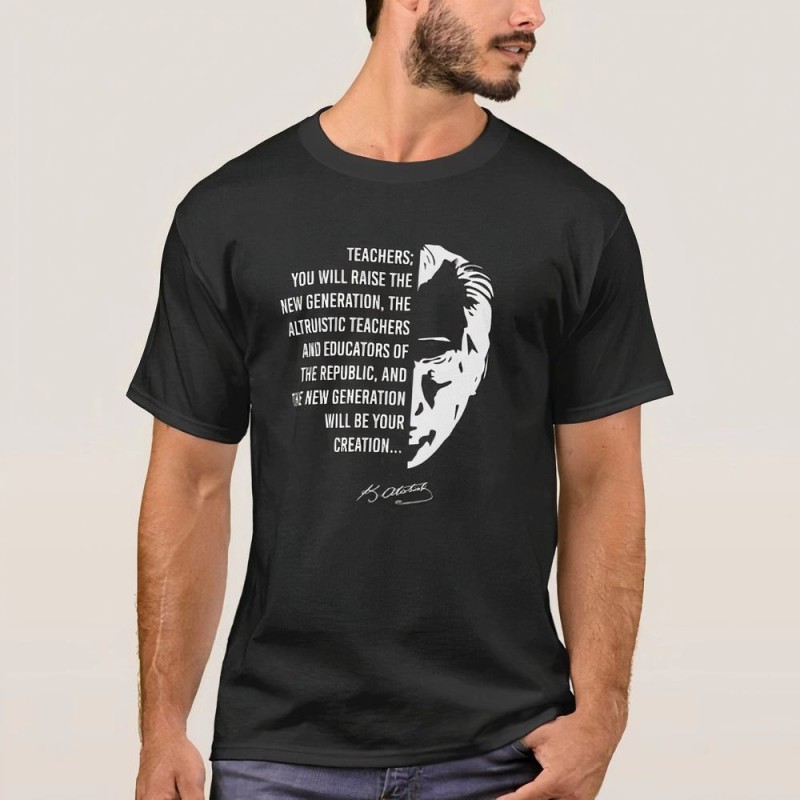 24 Kasım Öğretmenler Günü Temalı Baskılı Bisiklet Yaka T-shirt - Siyah 24 Kasım Öğretmenler Günü Temalı Baskılı Bisiklet Yaka T-shirt - Siyah