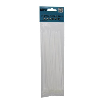 25'li Cırt Kelepçe - Plastik - Beyaz Renk - Kablo Bağı 25'li Cırt Kelepçe - Plastik - Beyaz Renk - Kablo Bağı