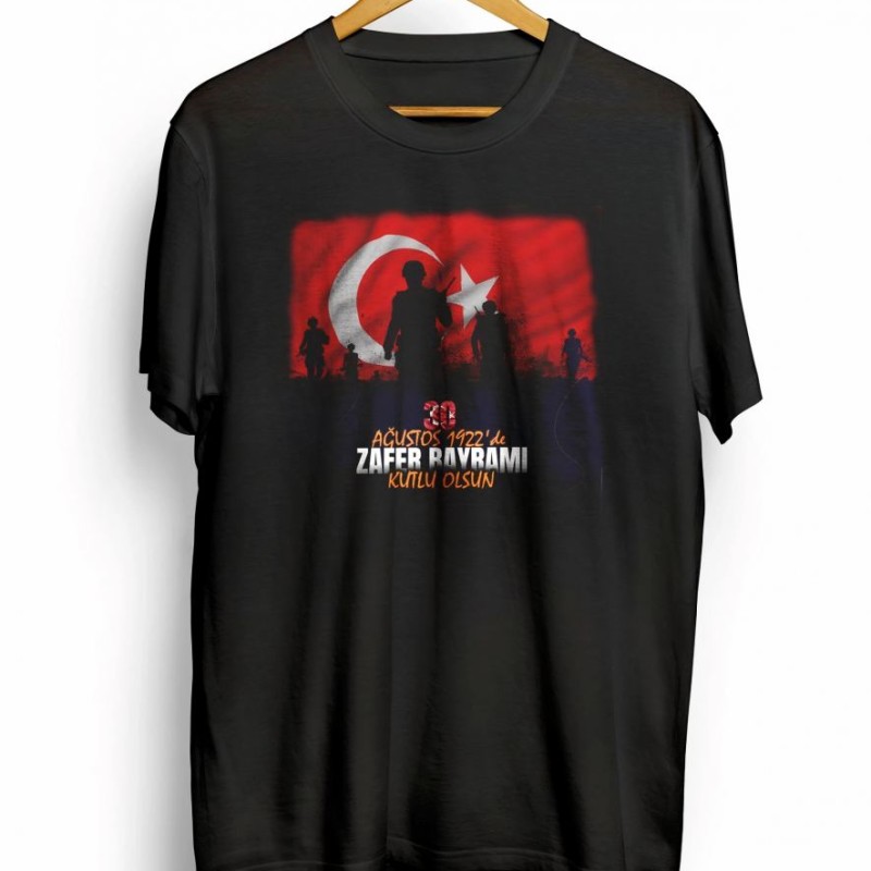 30 Ağustos Zafer Bayramı Atatürk Baskılı Oversize Bisiklet Yaka T-shirt - Siyah 30 Ağustos Zafer Bayramı Atatürk Baskılı Oversize Bisiklet Yaka T-shirt - Siyah