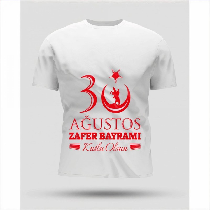 30 Ağustos Zafer Bayramı Baskılı Oversize Bisiklet Yaka T-shirt - Beyaz 30 Ağustos Zafer Bayramı Baskılı Oversize Bisiklet Yaka T-shirt - Beyaz
