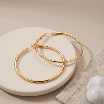 316L Çelik Gold Renk 46 mm Halka Küpe
