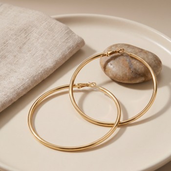 316L Çelik Gold Renk 56 mm Halka Küpe