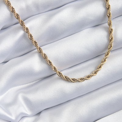 316L Çelik Gold Renk 60 cm Burgu Model Kadın Kolye