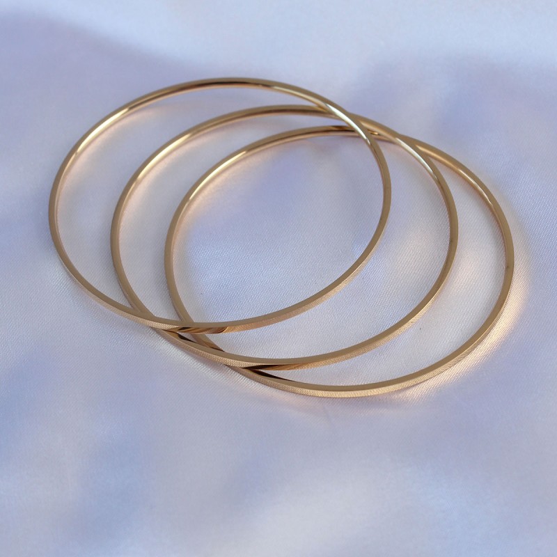 316L Çelik Gold Renk Ajda Model Kadın 65 mm Bilezik