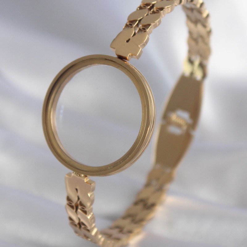 316L Çelik Gold Renk Arpa İşleme Açılabilir Fanus Model Kadın Kelepçe 316L Çelik Gold Renk Arpa İşleme Açılabilir Fanus Model Kadın Kelepçe