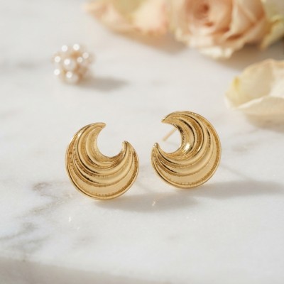 316L Çelik Gold Renk Ay Model Kadın Küpe 316L Çelik Gold Renk Ay Model Kadın Küpe