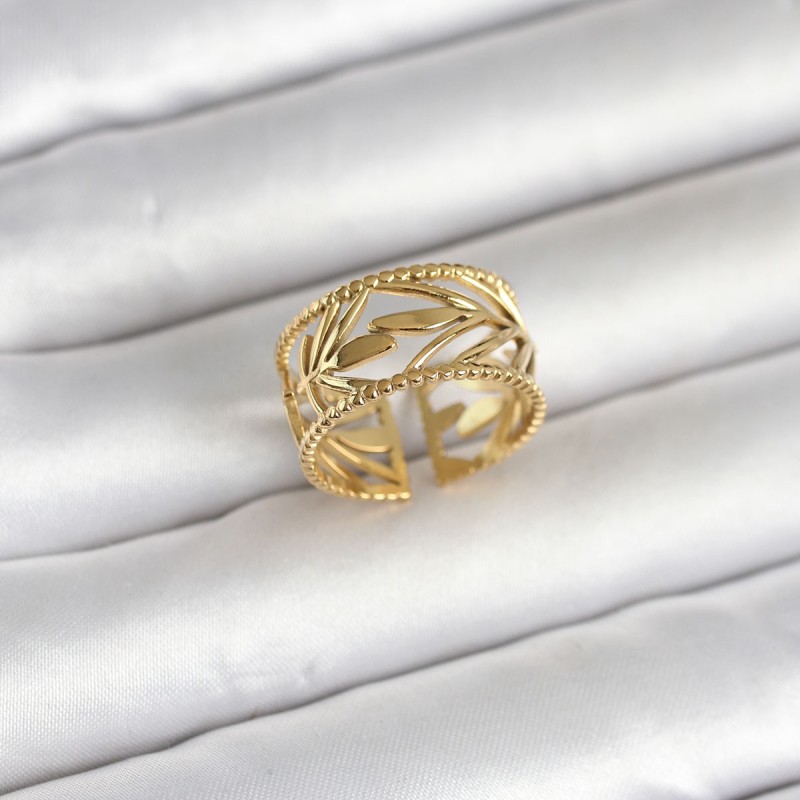 316L Çelik Gold Renk Başak Model Kadın Yüzük 316L Çelik Gold Renk Başak Model Kadın Yüzük