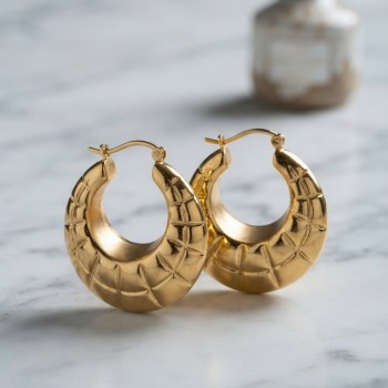 316L Çelik Gold Renk Bohem Halka Model Küpe 316L Çelik Gold Renk Bohem Halka Model Küpe