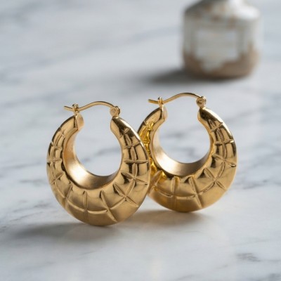 316L Çelik Gold Renk Bohem Halka Model Küpe 316L Çelik Gold Renk Bohem Halka Model Küpe