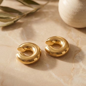 316L Çelik Gold Renk Çiftli Earcuff Küpe 316L Çelik Gold Renk Çiftli Earcuff Küpe