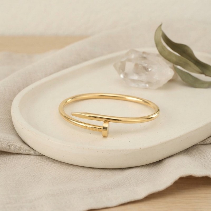 316L Çelik Gold Renk Çivi Model Bileklik