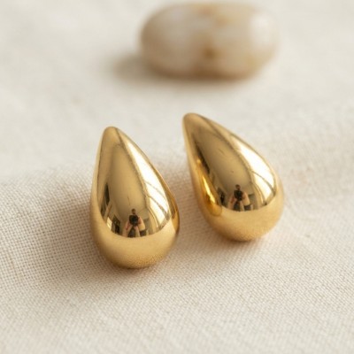 316L Çelik Gold Renk Damla Model Küpe 316L Çelik Gold Renk Damla Model Küpe