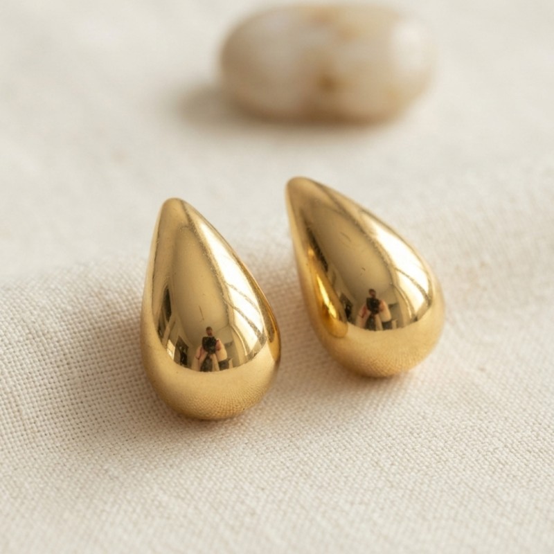 316L Çelik Gold Renk Damla Model Küpe 316L Çelik Gold Renk Damla Model Küpe