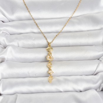 316L Çelik Gold Renk Deniz Temalı Y Model Zirkon Taşlı Kadın Kolye 316L Çelik Gold Renk Deniz Temalı Y Model Zirkon Taşlı Kadın Kolye