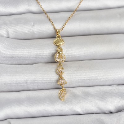 316L Çelik Gold Renk Deniz Temalı Y Model Zirkon Taşlı Kadın Kolye 316L Çelik Gold Renk Deniz Temalı Y Model Zirkon Taşlı Kadın Kolye