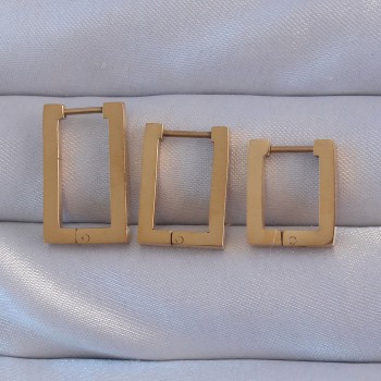 316L Çelik Gold Renk Dikdörtgen Küpe Seti 316L Çelik Gold Renk Dikdörtgen Küpe Seti