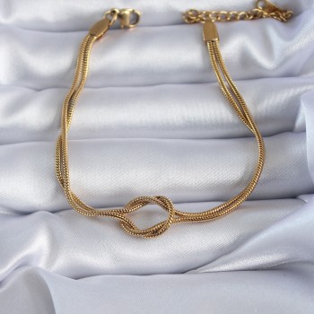 316L Çelik Gold Renk Düğüm Model Kadın Bileklik 316L Çelik Gold Renk Düğüm Model Kadın Bileklik