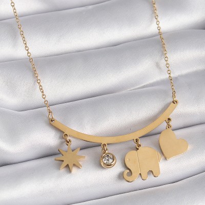 316L Çelik Gold Renk Fil Figür Zirkon Taş Detay Kadın Kolye 316L Çelik Gold Renk Fil Figür Zirkon Taş Detay Kadın Kolye