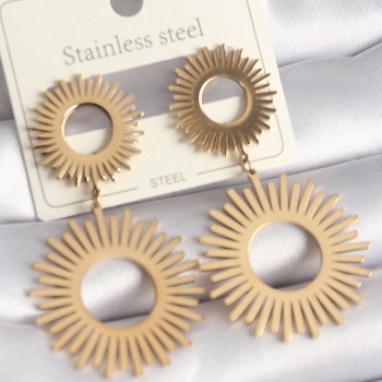 316L Çelik Gold Renk Güneş Model Kadın Küpe 316L Çelik Gold Renk Güneş Model Kadın Küpe