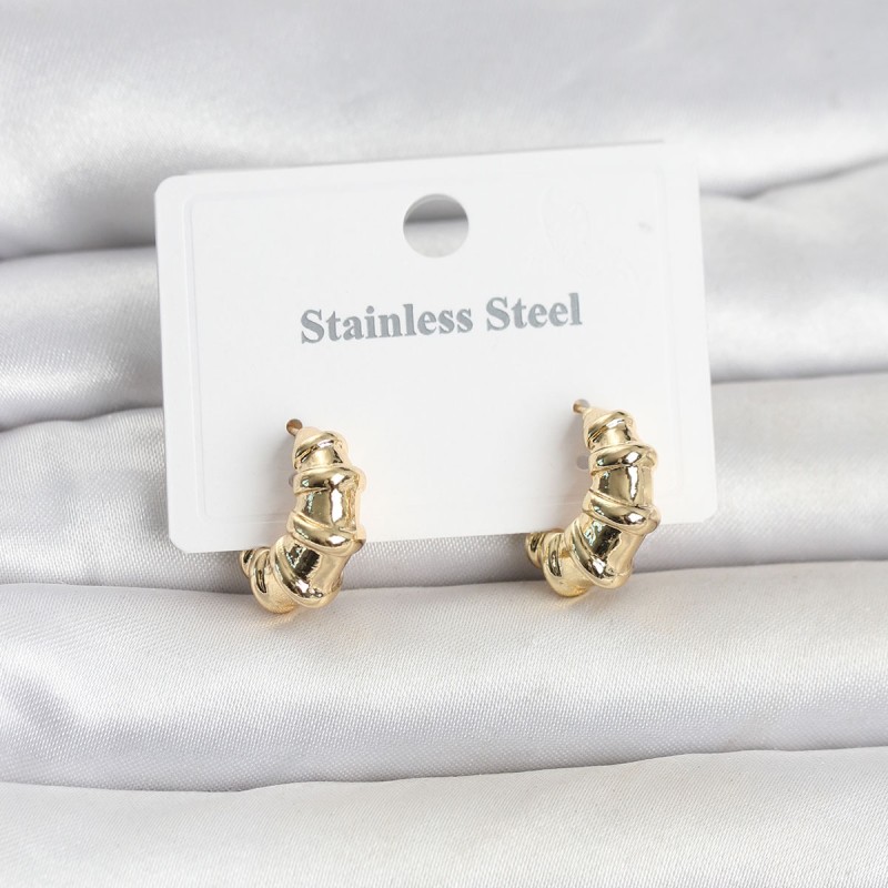 316L Çelik Gold Renk Halka Model Kadın Küpe 316L Çelik Gold Renk Halka Model Kadın Küpe