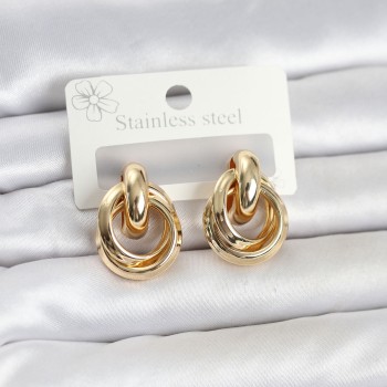 316L Çelik Gold Renk Halka Model Kadın Küpe 316L Çelik Gold Renk Halka Model Kadın Küpe