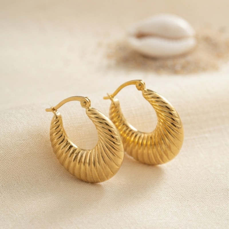 316L Çelik Gold Renk Halka Model Küpe 316L Çelik Gold Renk Halka Model Küpe