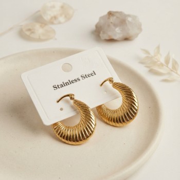 316L Çelik Gold Renk Halka Model Küpe