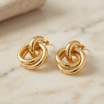 316L Çelik Gold Renk Halka Model Küpe